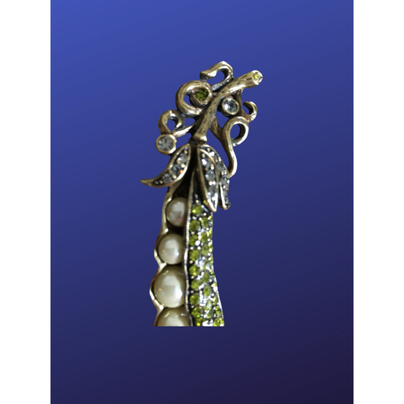 HEIDI DAUS “Pea Pod” Pin Brooch, Signed, RETIRED/SOLD OUT, SIGNED, NWOB - Picture 6 of 9